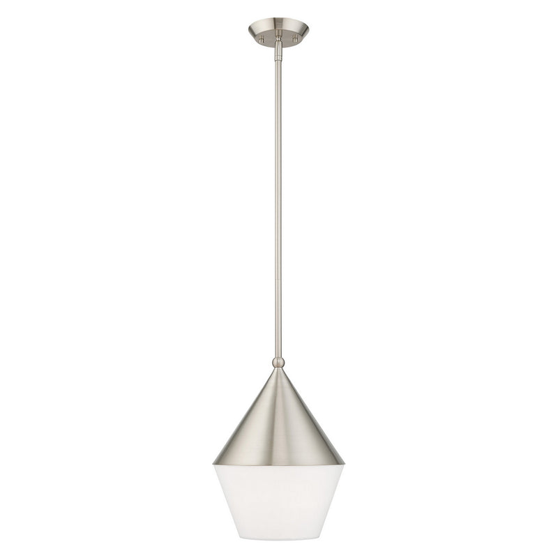 Livex Lighting 40684-91 One Light Mini Pendant, Brushed Nickel