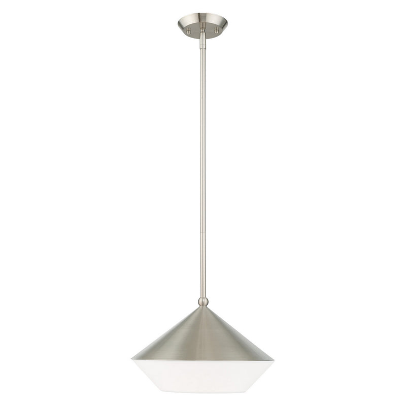 Livex Lighting 40685-91 One Light Mini Pendant, Brushed Nickel