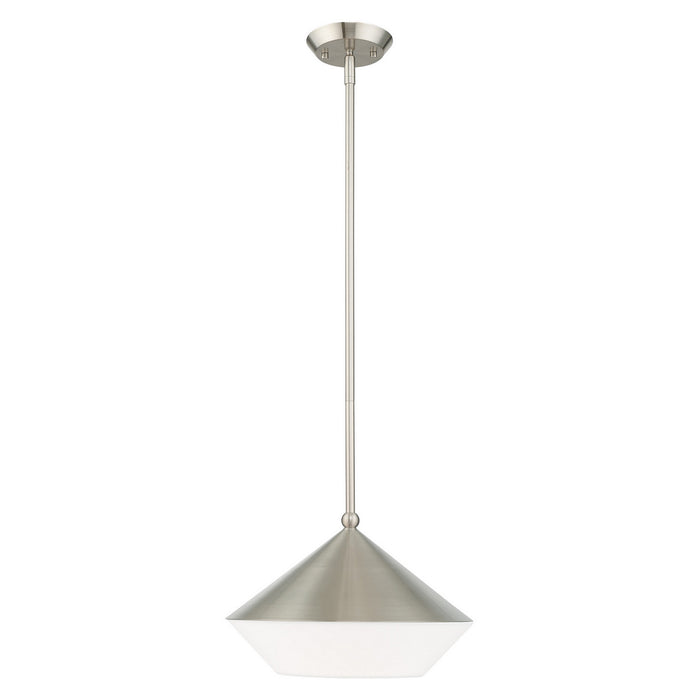 Livex Lighting 40685-91 One Light Mini Pendant, Brushed Nickel