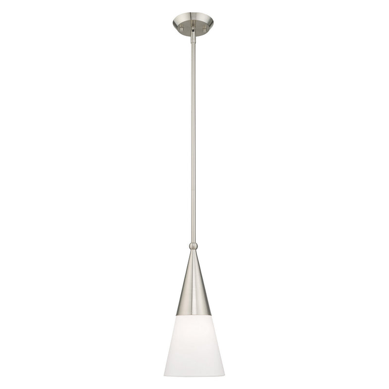 Livex Lighting 40686-91 One Light Mini Pendant, Brushed Nickel