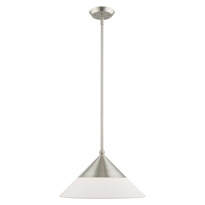 Livex Lighting 40687-91 One Light Mini Pendant, Brushed Nickel