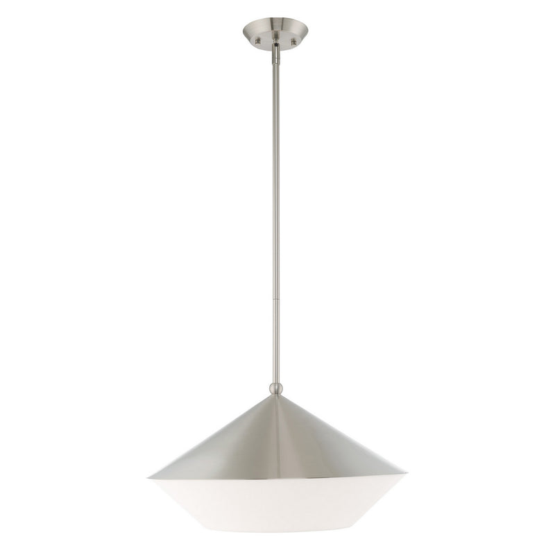 Livex Lighting 40689-91 One Light Pendant, Brushed Nickel