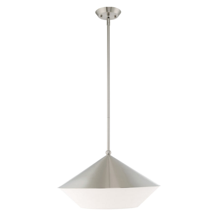 Livex Lighting 40689-91 One Light Pendant, Brushed Nickel