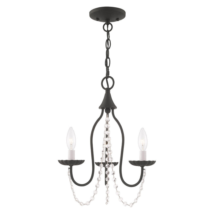 Livex Lighting 40793-04 Three Light Mini Chandelier, Black