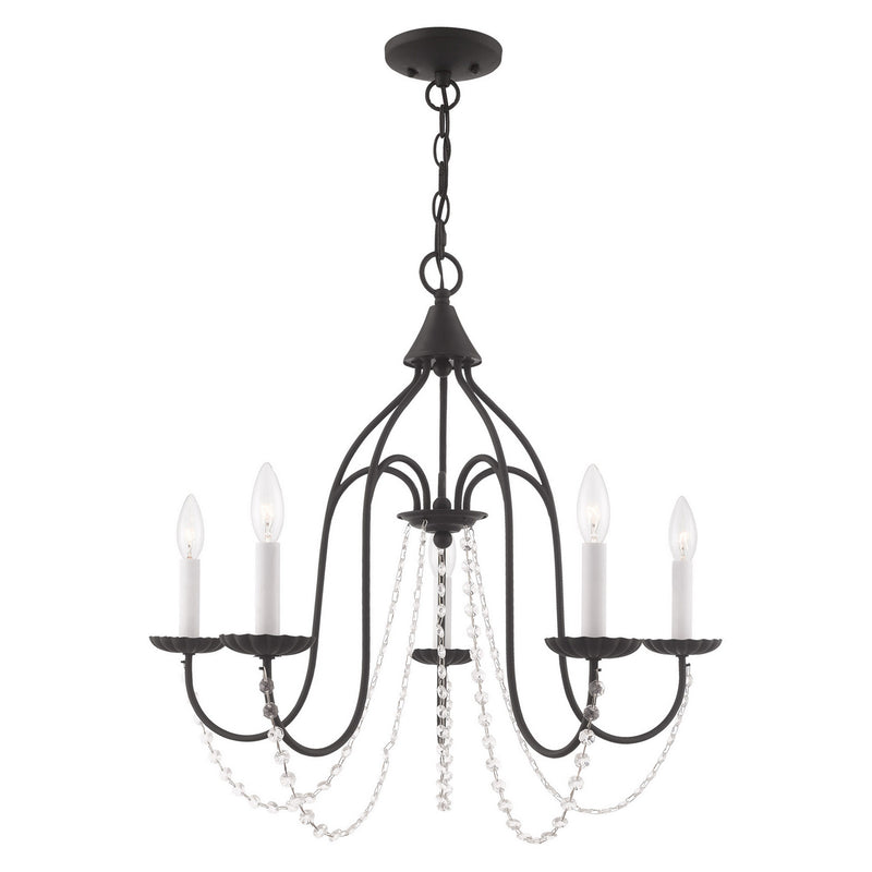 Livex Lighting 40795-04 Five Light Chandelier, Black