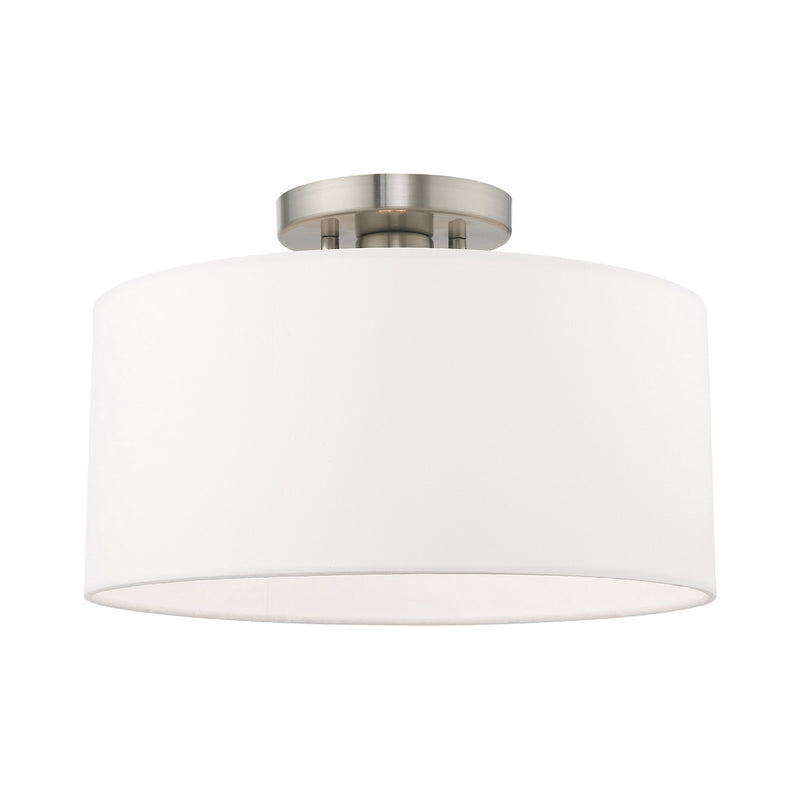 Livex Lighting 41097-91 One Light Ceiling Mount, Brushed Nickel