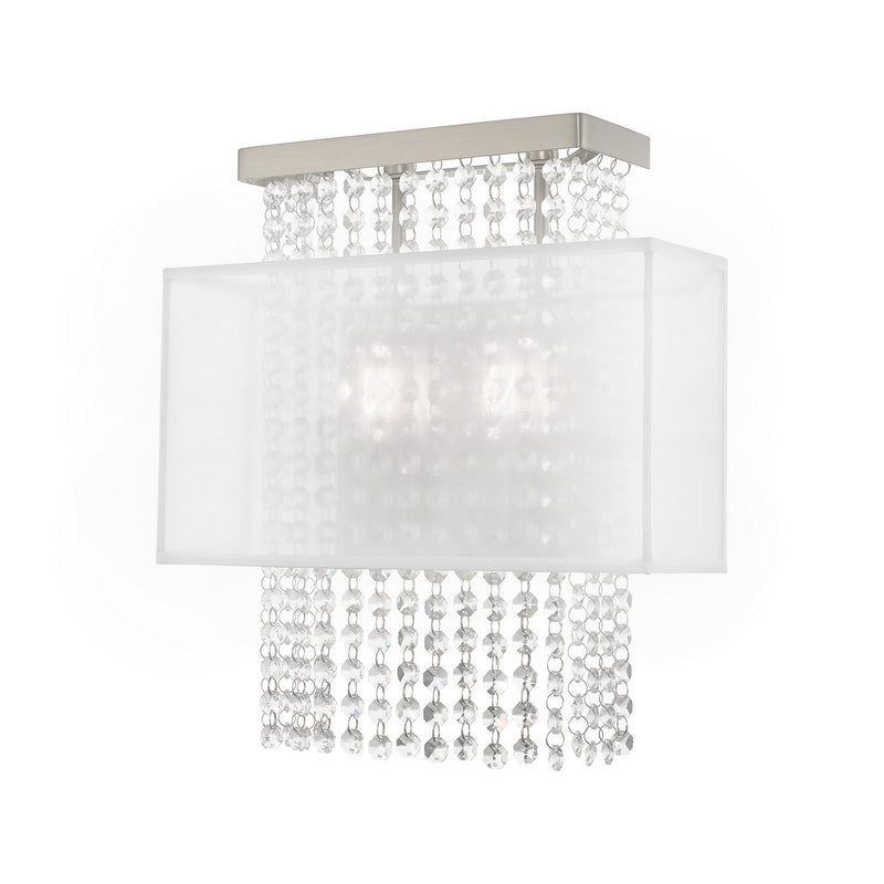 Livex Lighting 41120-91 Two Light Wall Sconce, Brushed Nickel
