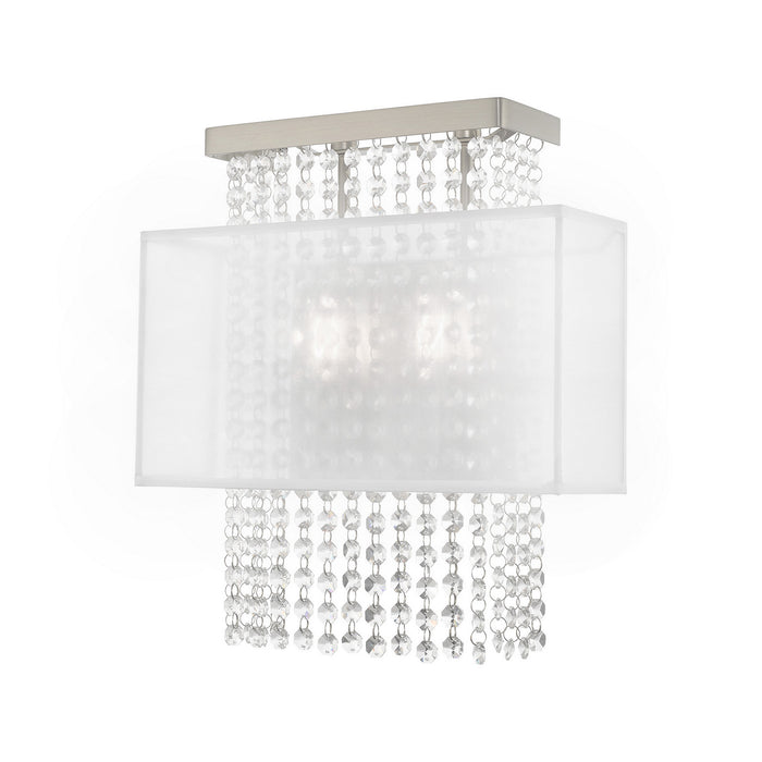 Livex Lighting 41120-91 Two Light Wall Sconce, Brushed Nickel