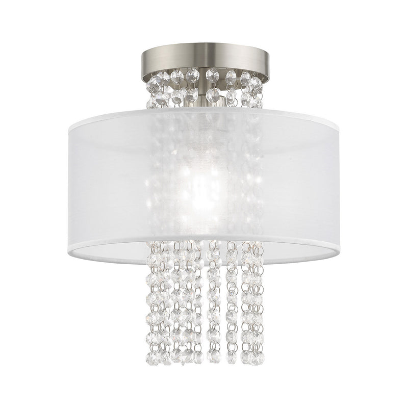 Livex Lighting 41124-91 One Light Ceiling Mount, Brushed Nickel