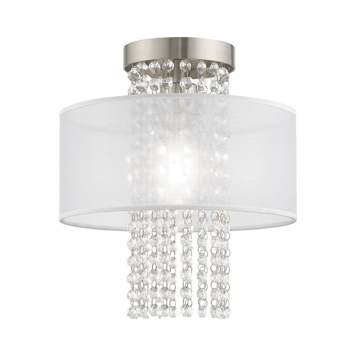 Livex Lighting 41124-91 One Light Ceiling Mount, Brushed Nickel