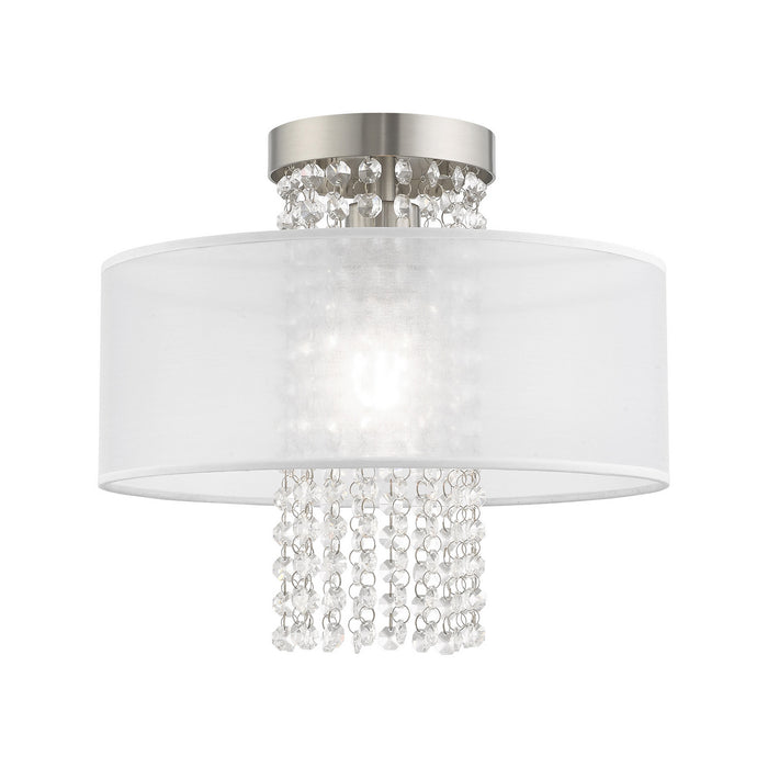 Livex Lighting 41125-91 One Light Ceiling Mount, Brushed Nickel