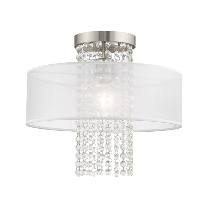 Livex Lighting 41126-91 One Light Ceiling Mount, Brushed Nickel