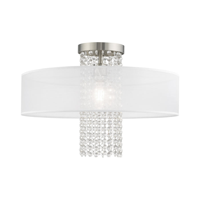 Livex Lighting 41127-91 One Light Ceiling Mount, Brushed Nickel