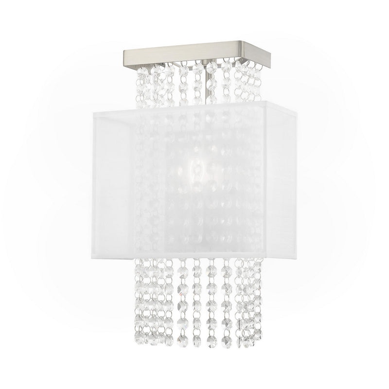 Livex Lighting 41128-91 One Light Wall Sconce, Brushed Nickel