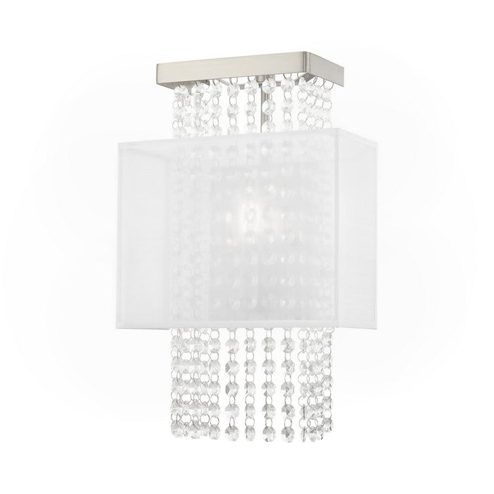 Livex Lighting 41128-91 One Light Wall Sconce, Brushed Nickel