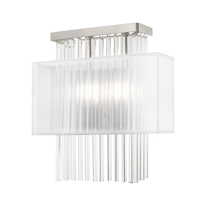 Livex Lighting 41148-91 Two Light Wall Sconce, Brushed Nickel