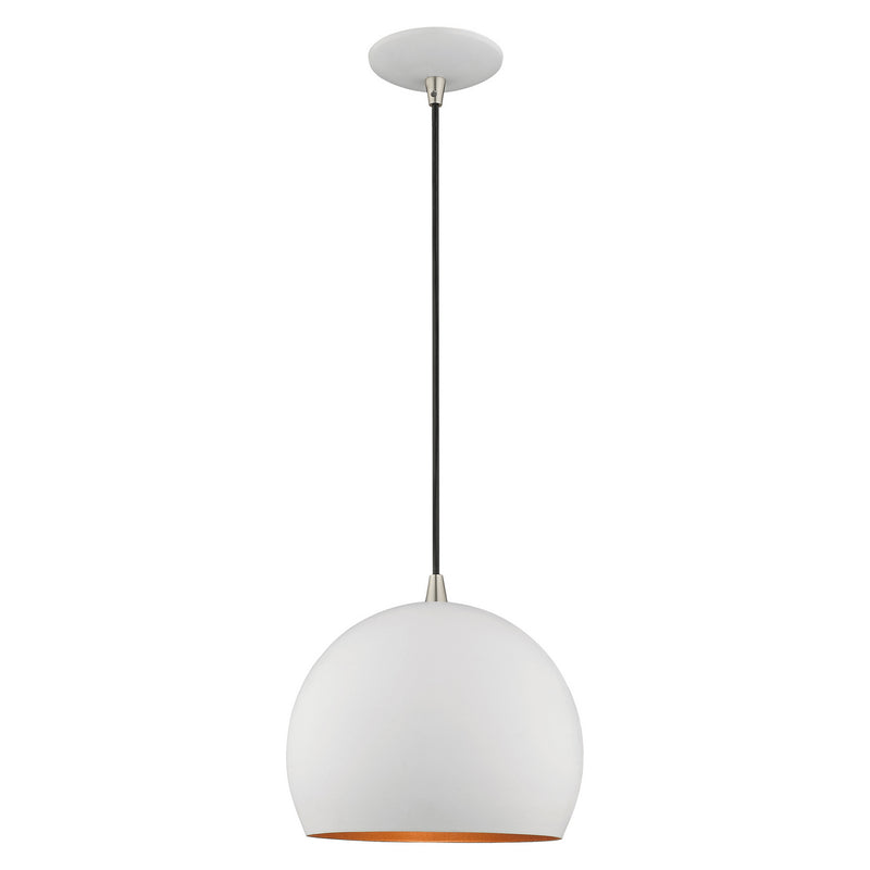 Livex Lighting 41181-03 One Light Mini Pendant, White