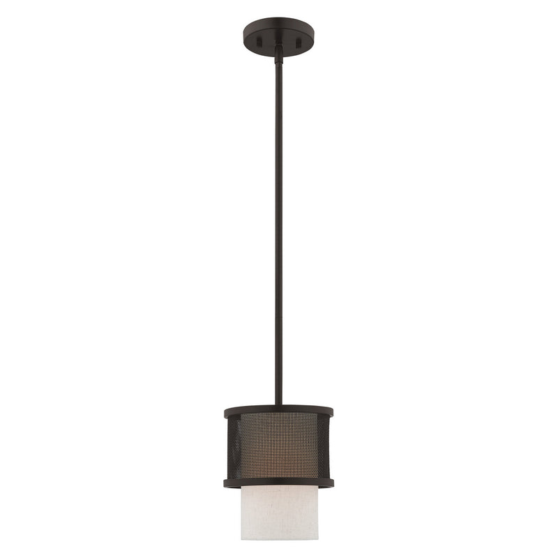 Livex Lighting 41201-07 One Light Mini Pendant, Bronze