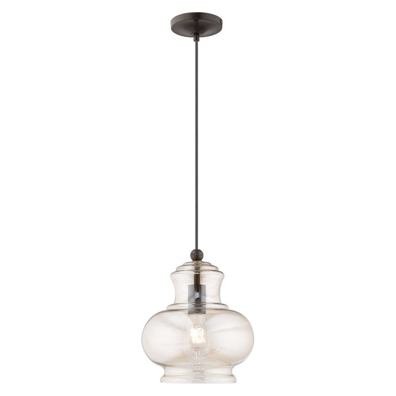 Livex Lighting 41222-92 One Light Mini Pendant, English Bronze