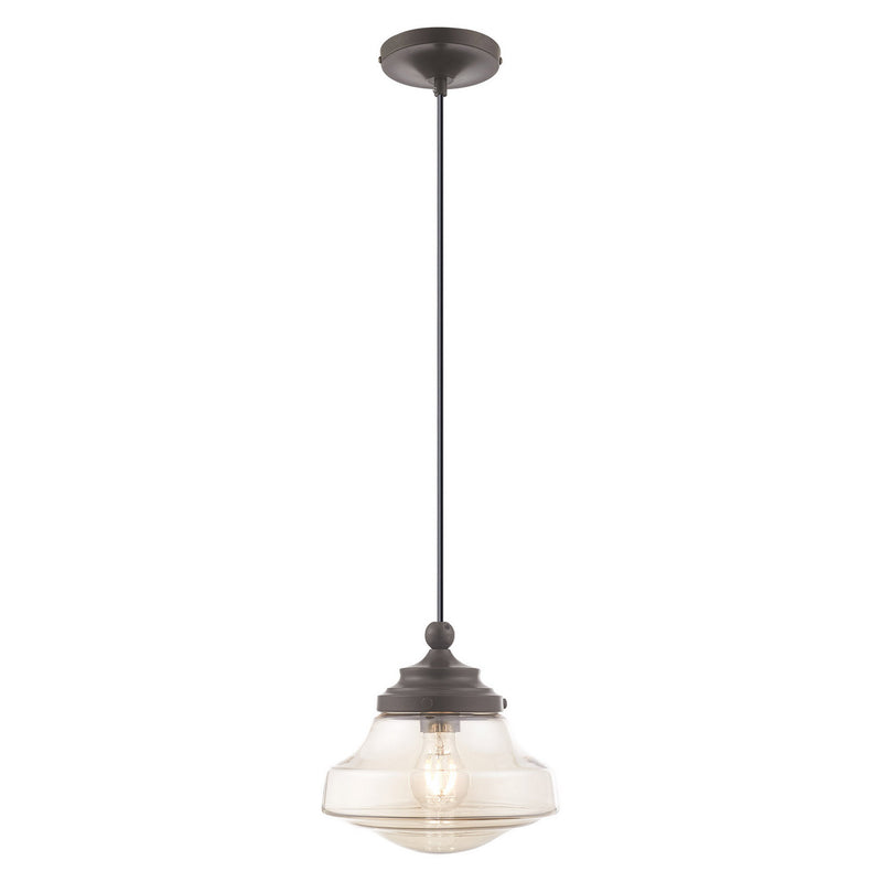 Livex Lighting 41223-92 One Light Mini Pendant, English Bronze
