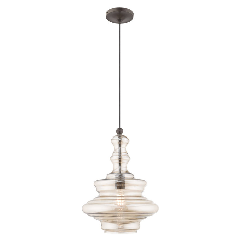 Livex Lighting 41224-92 One Light Mini Pendant, English Bronze