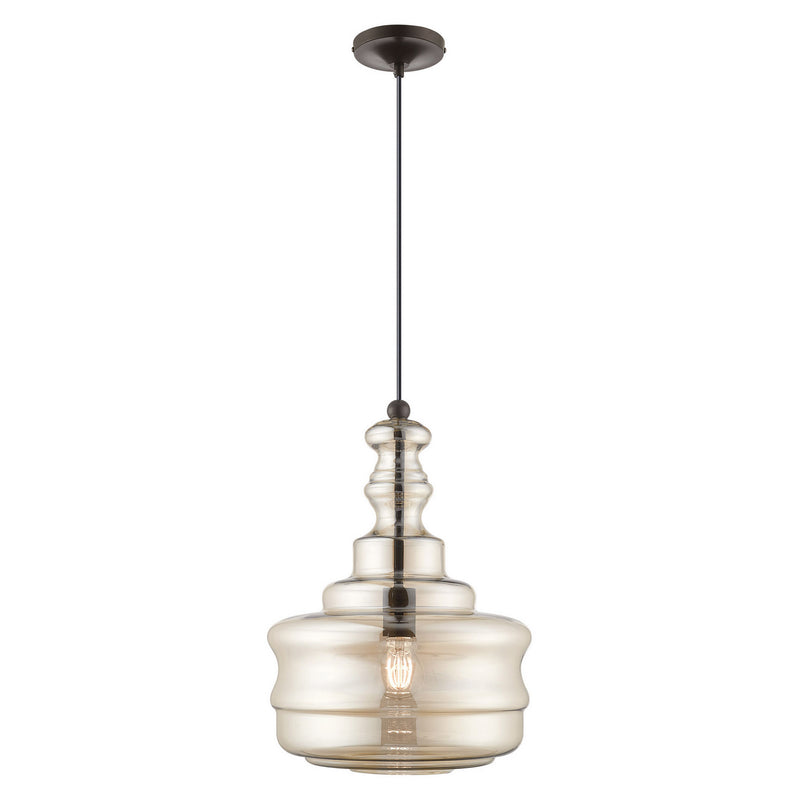 Livex Lighting 41225-92 One Light Mini Pendant, English Bronze