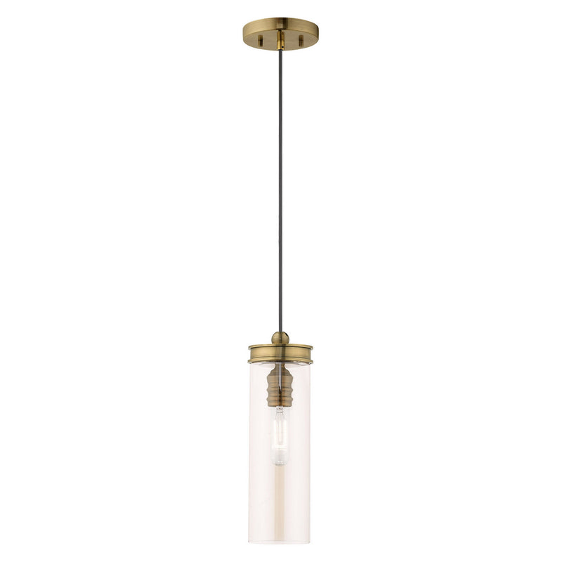 Livex Lighting 41227-01 One Light Mini Pendant, Antique Brass
