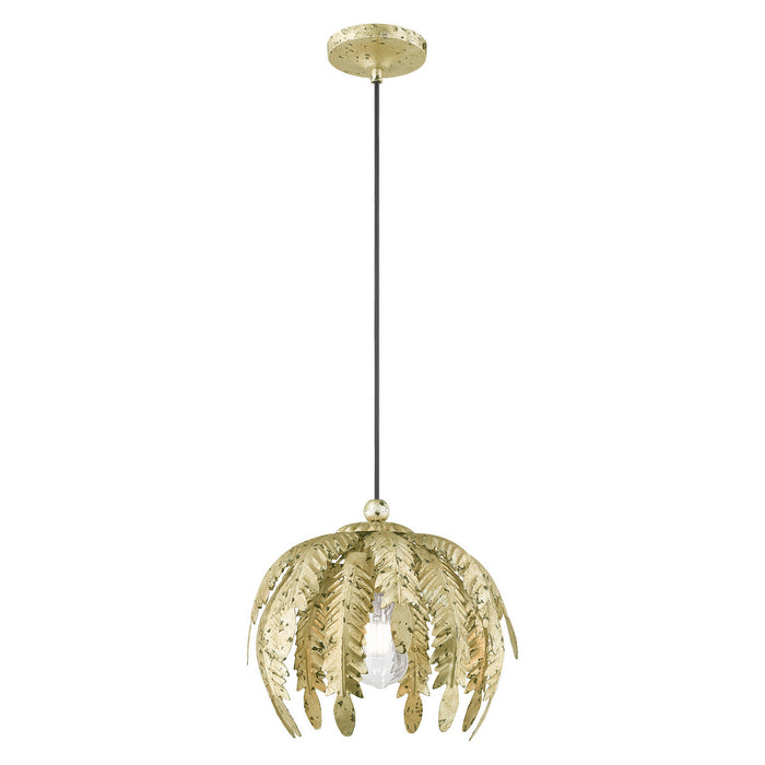 Livex Lighting 41231-28 One Light Mini Pendant, Hand Applied Winter Gold