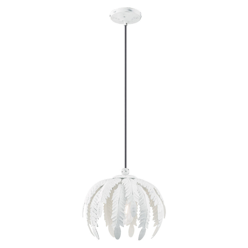Livex Lighting 41231-60 One Light Mini Pendant, Hand Applied Antique White
