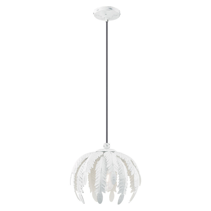 Livex Lighting 41231-60 One Light Mini Pendant, Hand Applied Antique White