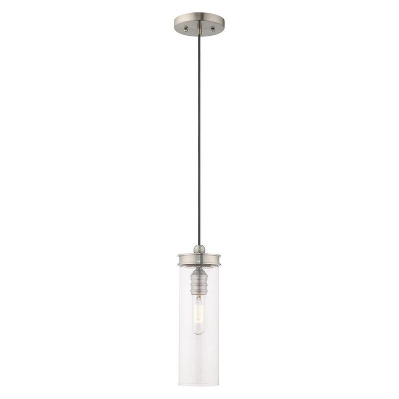 Livex Lighting 41236-91 One Light Mini Pendant, Brushed Nickel