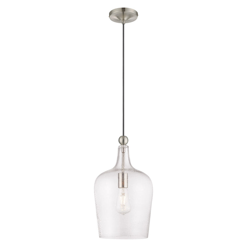 Livex Lighting 41237-91 One Light Mini Pendant, Brushed Nickel