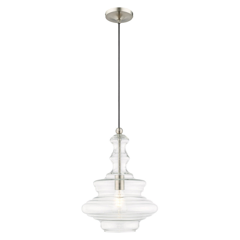 Livex Lighting 41238-91 One Light Mini Pendant, Brushed Nickel