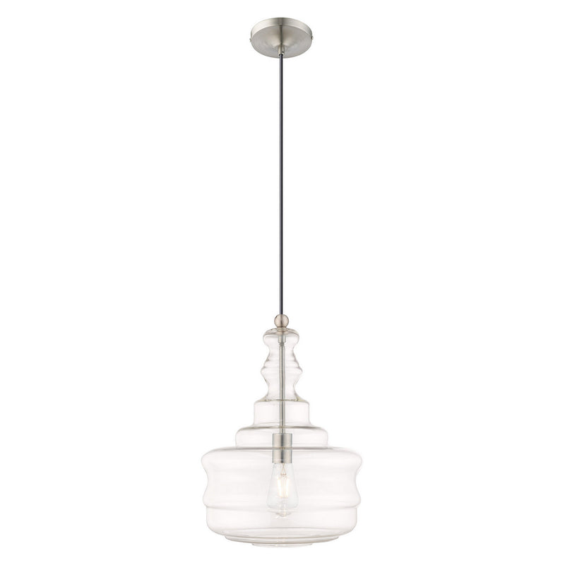 Livex Lighting 41239-91 One Light Mini Pendant, Brushed Nickel
