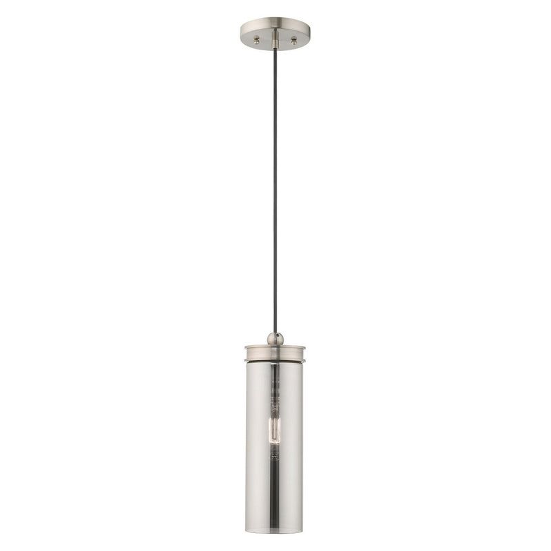 Livex Lighting 41241-91 One Light Mini Pendant, Brushed Nickel