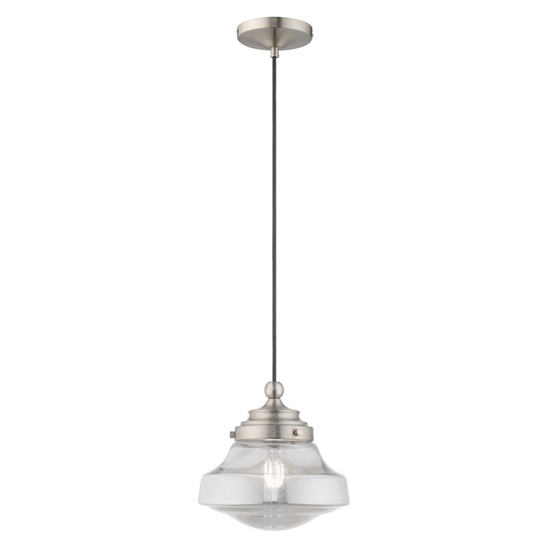 Livex Lighting 41242-91 One Light Mini Pendant, Brushed Nickel