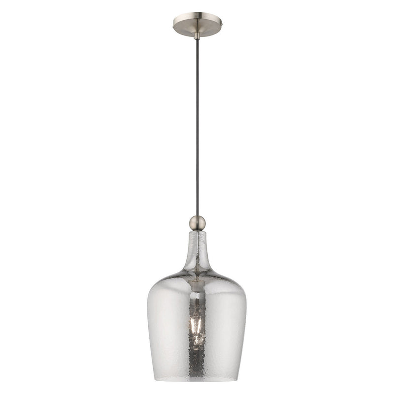 Livex Lighting 41244-91 One Light Mini Pendant, Brushed Nickel
