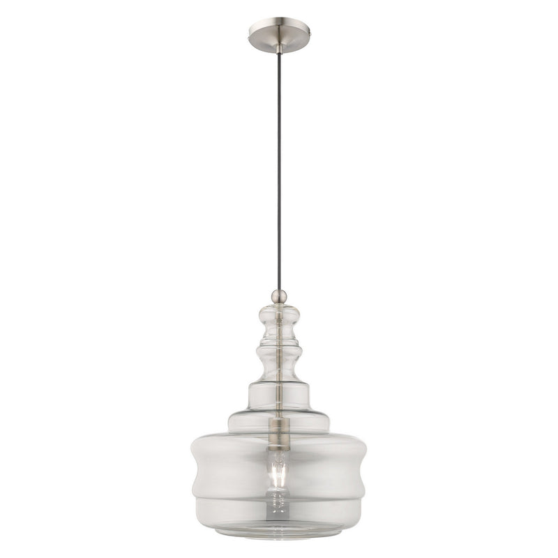 Livex Lighting 41246-91 One Light Mini Pendant, Brushed Nickel