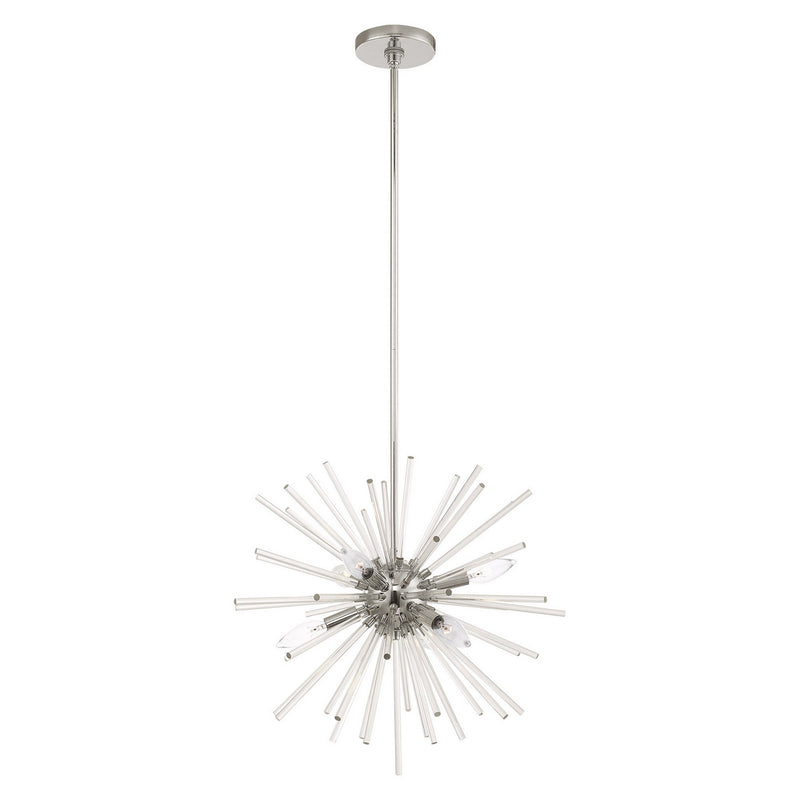 Livex Lighting 41254-05 Six Light Pendant, Polished Chrome