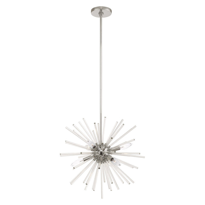 Livex Lighting 41254-05 Six Light Pendant, Polished Chrome