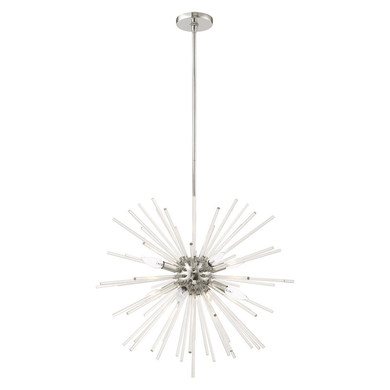 Livex Lighting 41256-05 Eight Light Pendant, Polished Chrome