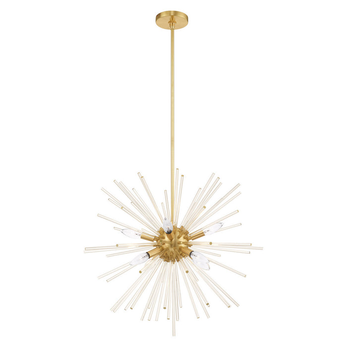 Livex Lighting 41256-12 Eight Light Pendant, Satin Brass