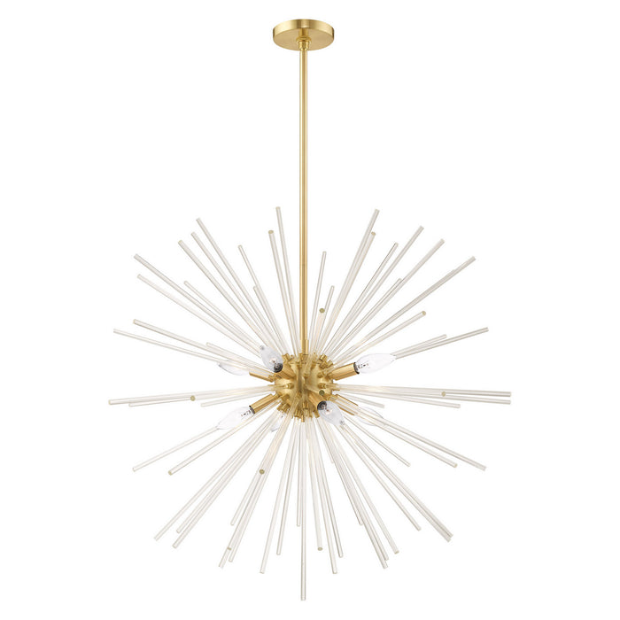 Livex Lighting 41258-12 Eight Light Pendant, Satin Brass