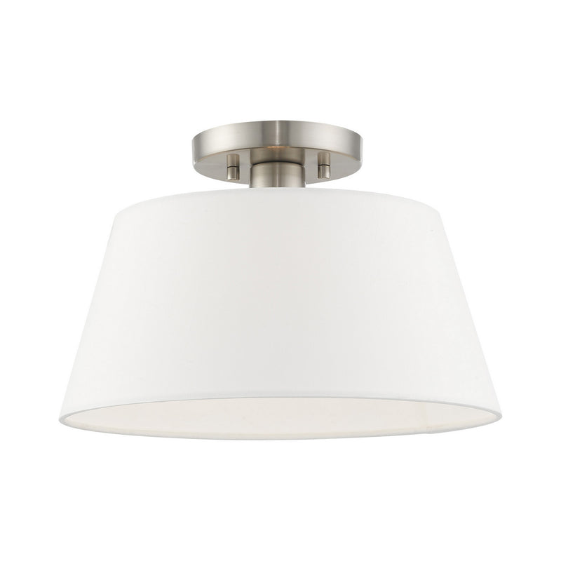 Livex Lighting 41312-91 One Light Ceiling Mount, Brushed Nickel