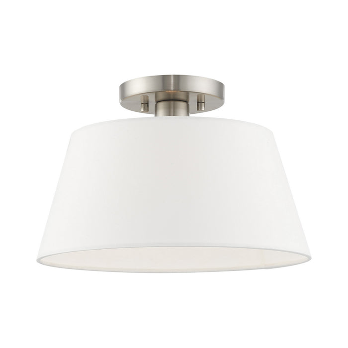 Livex Lighting 41312-91 One Light Ceiling Mount, Brushed Nickel