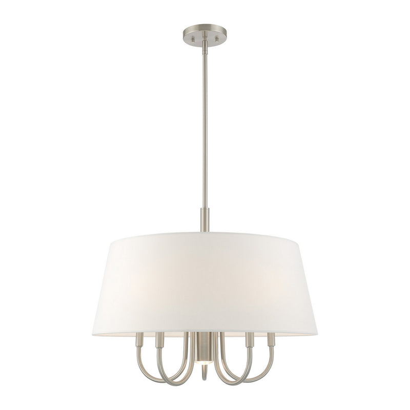 Livex Lighting 41315-91 Six Light Chandelier, Brushed Nickel