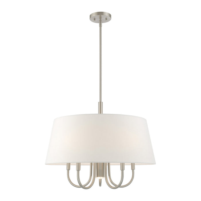 Livex Lighting 41315-91 Six Light Chandelier, Brushed Nickel