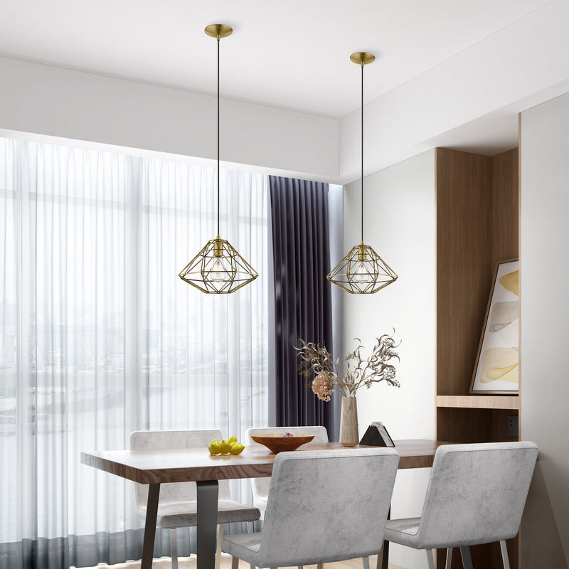 Livex Lighting 41323-01 One Light Mini Pendant, Antique Brass