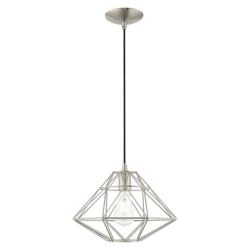 Livex Lighting 41323-91 One Light Mini Pendant, Brushed Nickel