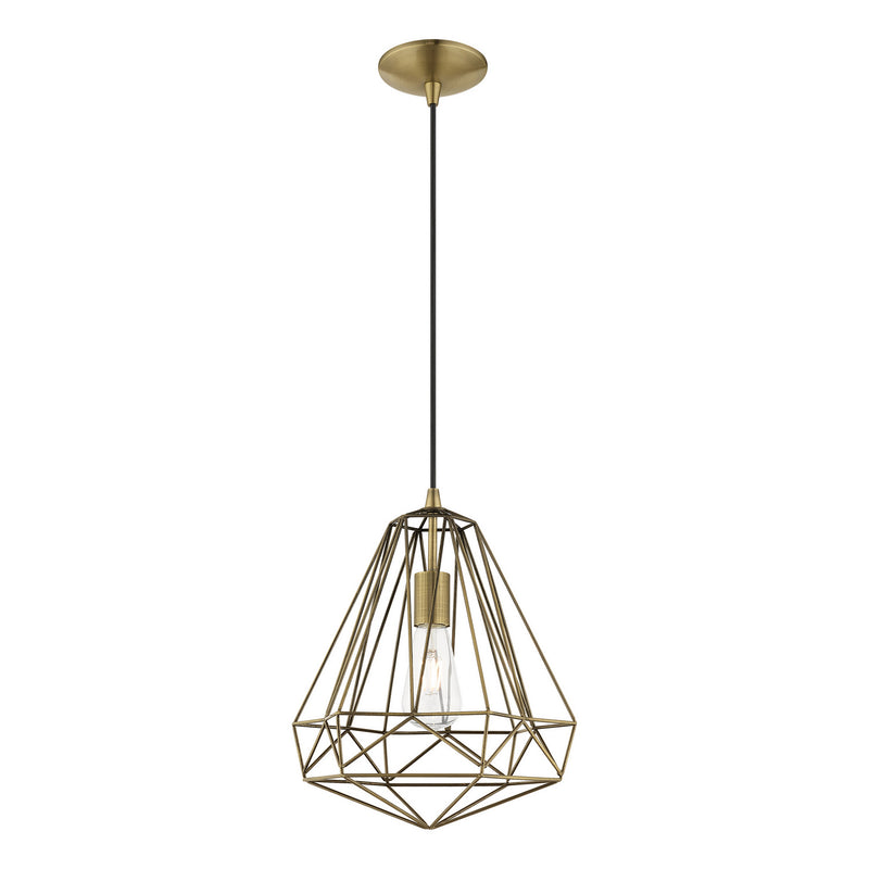Livex Lighting 41324-01 One Light Mini Pendant, Antique Brass